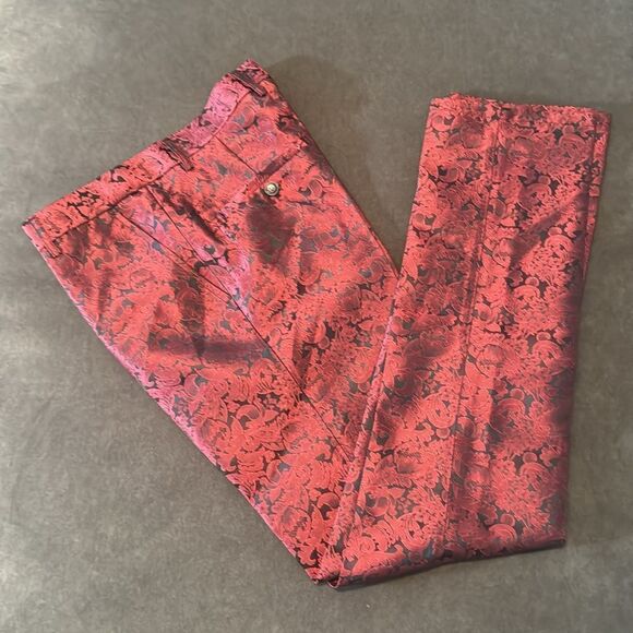 Men’s Boys Burgundy Paisley Slim Fit 3 Piece Tuxedo Size 30 Jacket 29 Pants NWT - Picture 15 of 15